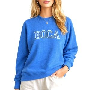 Vintage BOCA Sweatshirt Blue Classic Crewneck Pullover